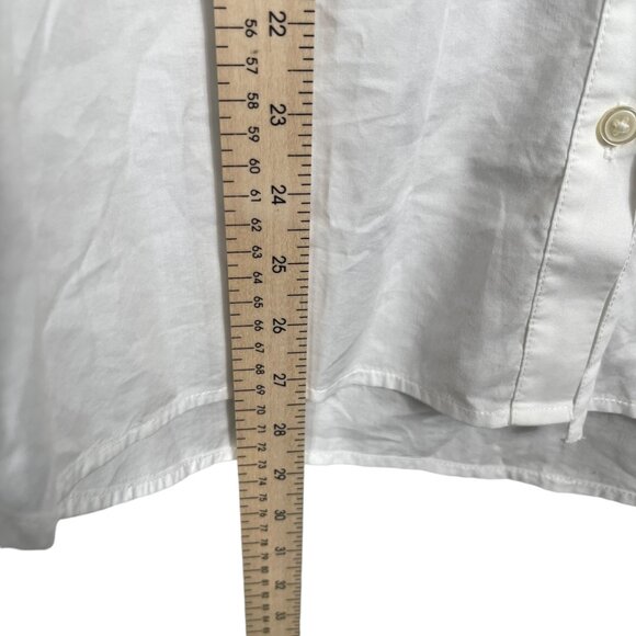LOFT Drawstring Tunic Shirt Top Womens Small White Elastic Waist Business Casual - Picture 10 of 12